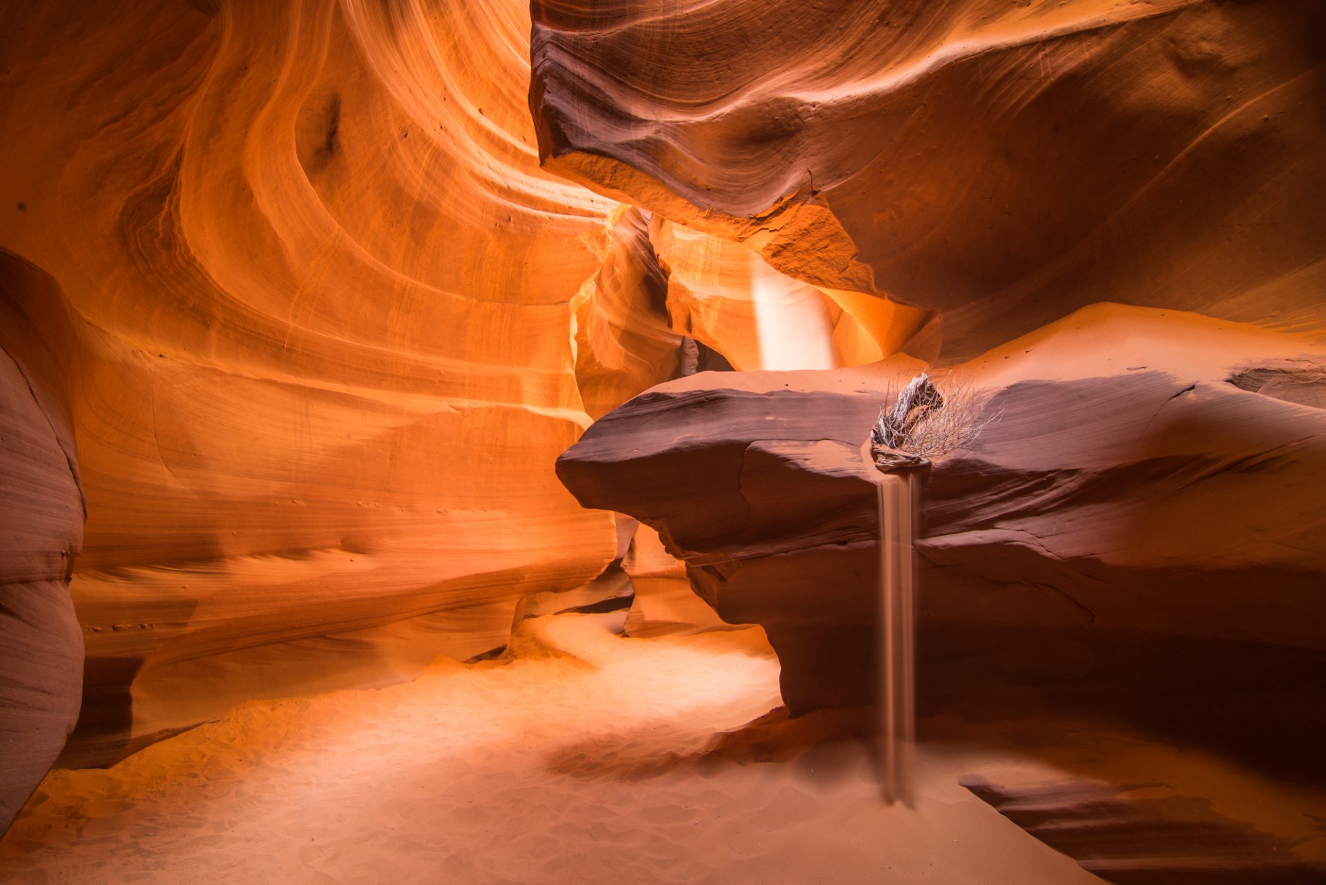 natura usa arizona kanion antylopy skały tekstura piasek światło