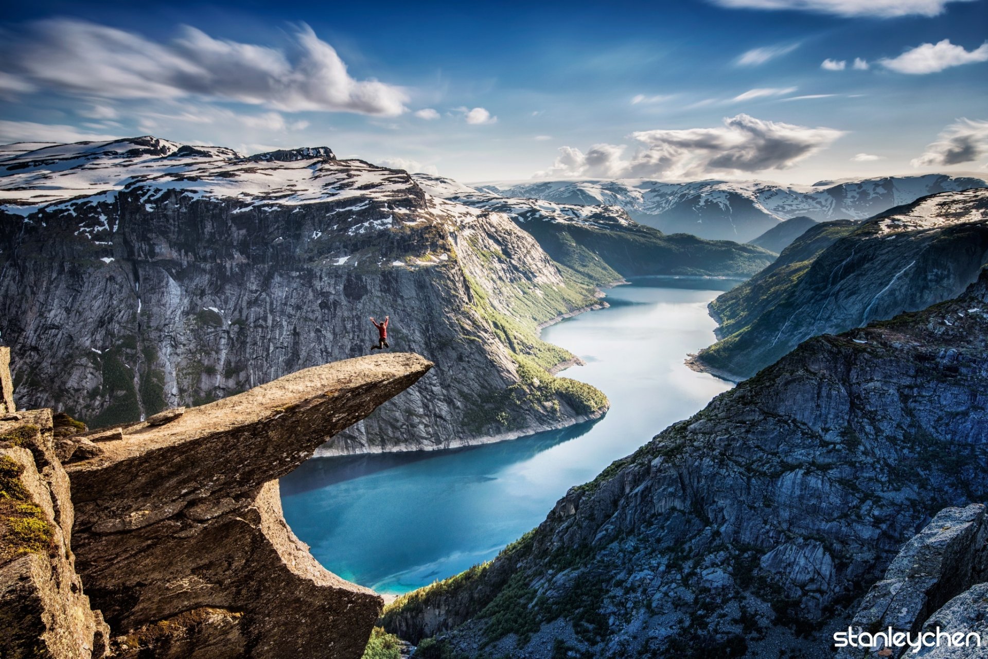 berge panorama fluss natur norwegen trollsprache