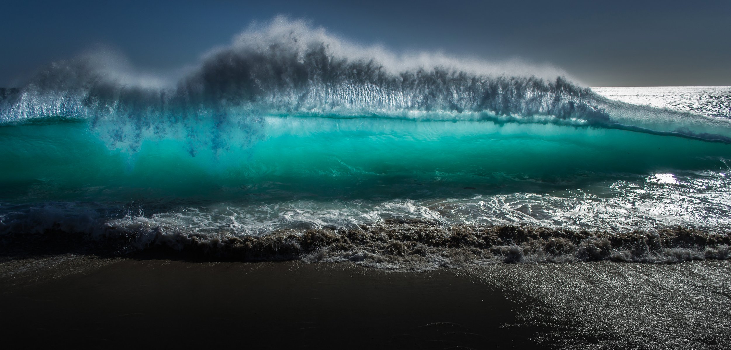 ciel mer soirée vague crête jet