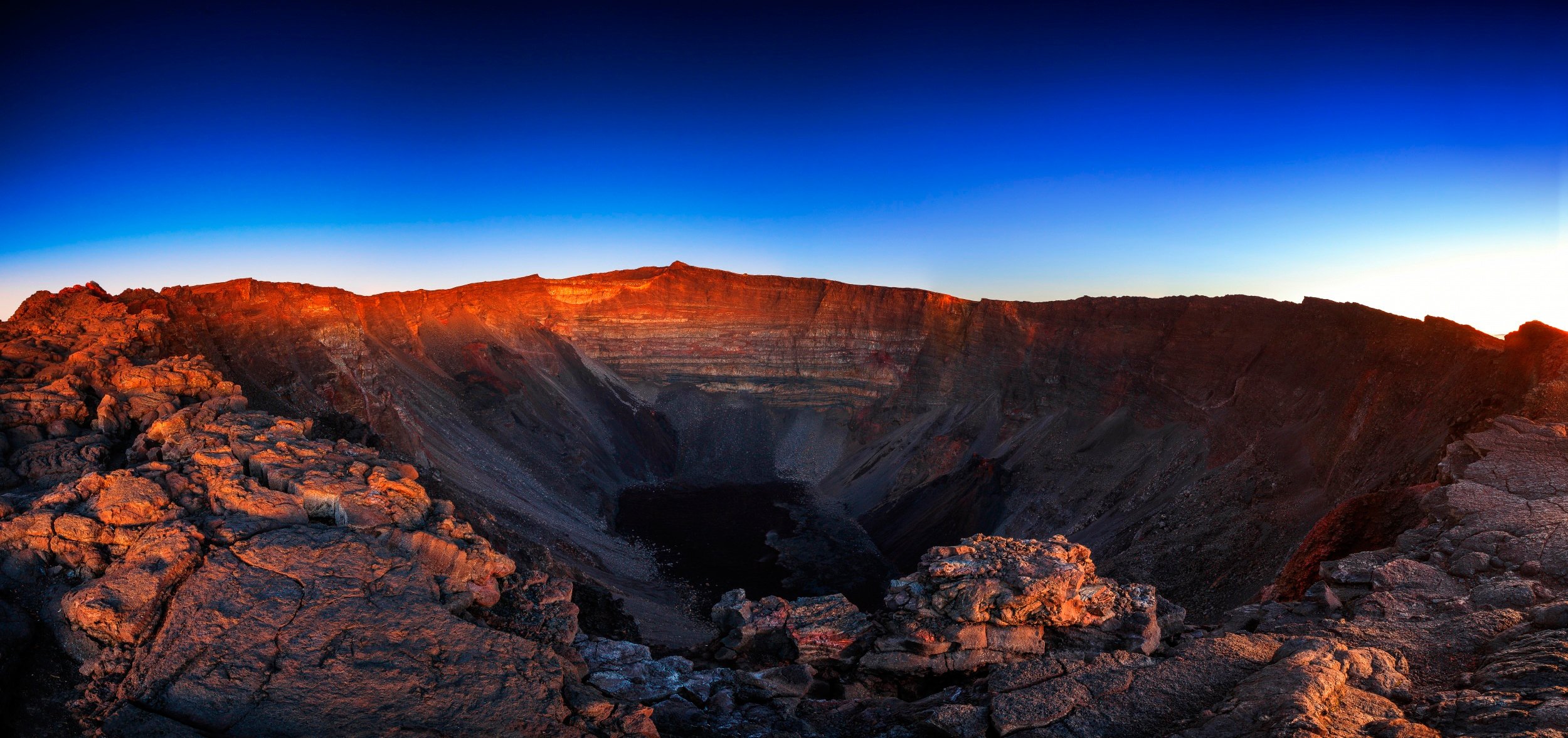 volcano crater sky