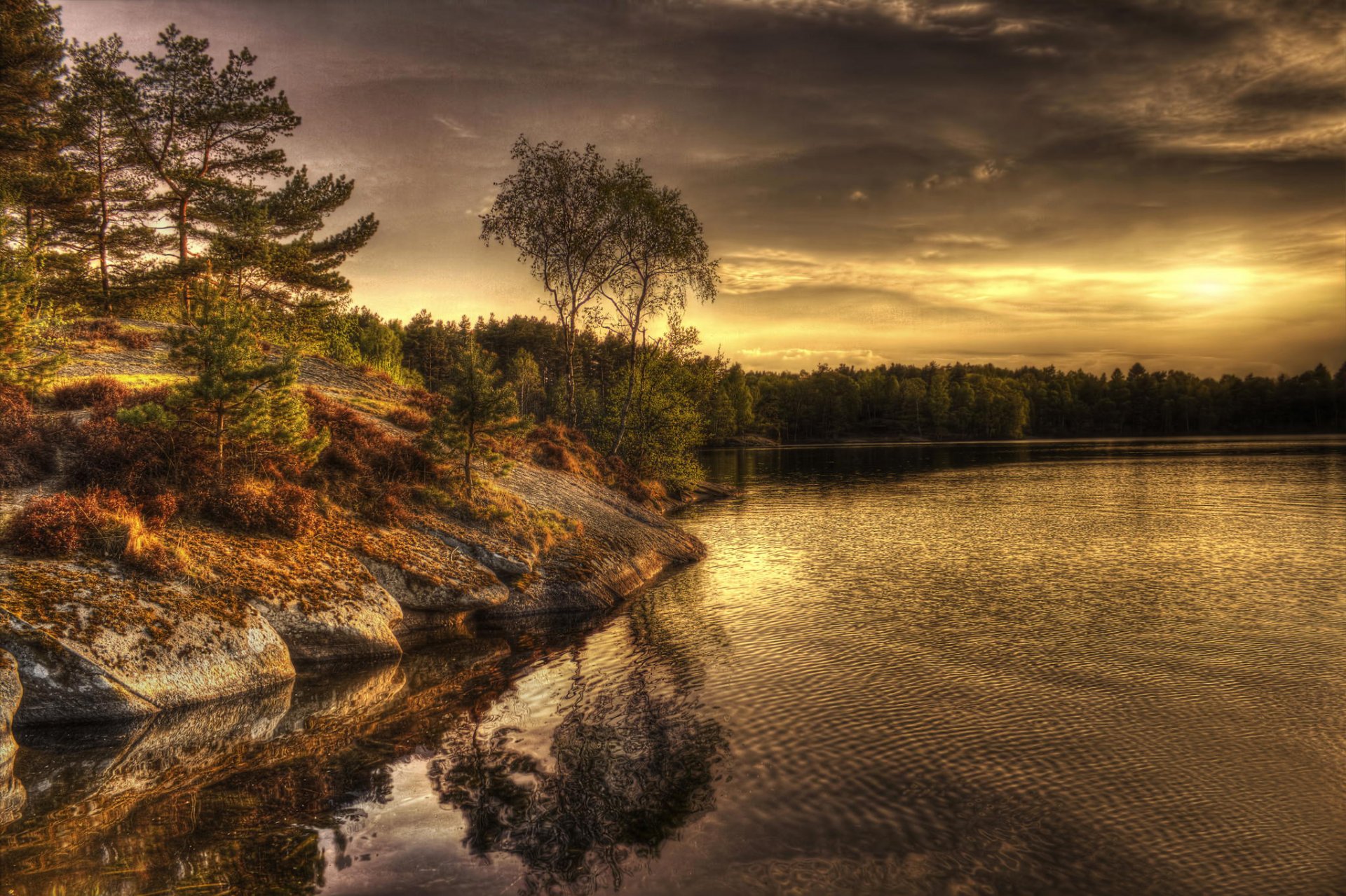 schweden see abend