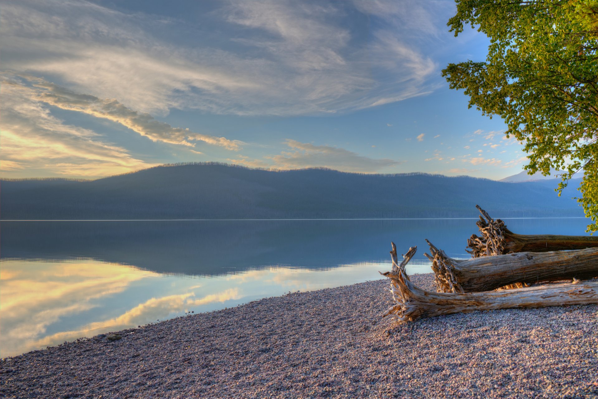 jezioro macdonald park narodowy glacier montana jezioro góra las brzeg drzewa