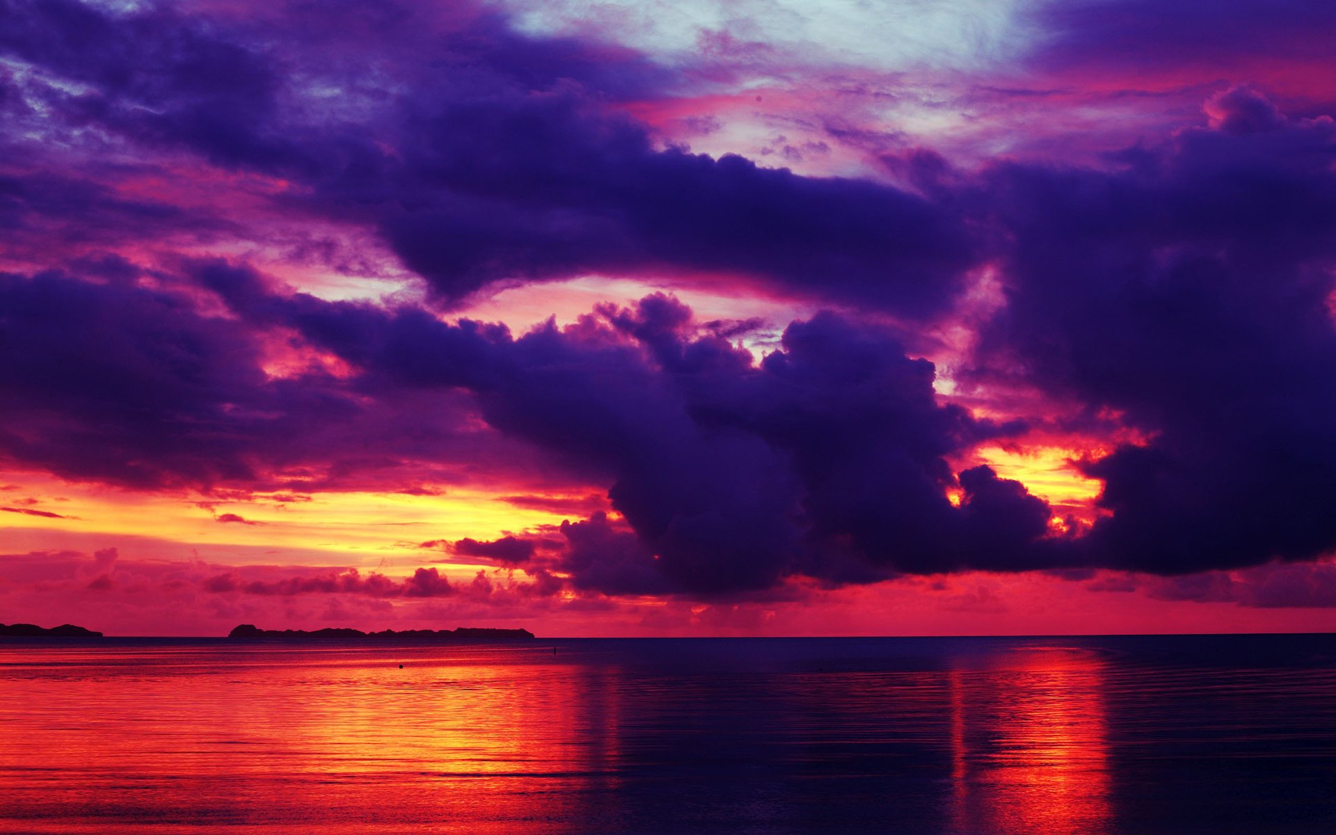 himmel wolken wolken sonnenuntergang glühen meer horizont reflexion