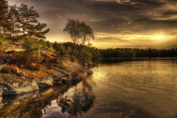 Ruhige Landschaft in einer Ecke Schwedens