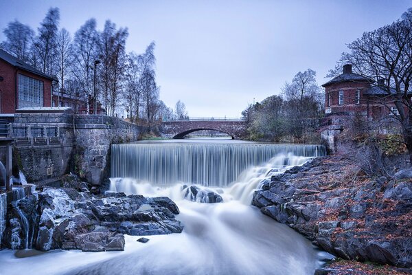 Progi starego miasta gdzieś w Finlandii