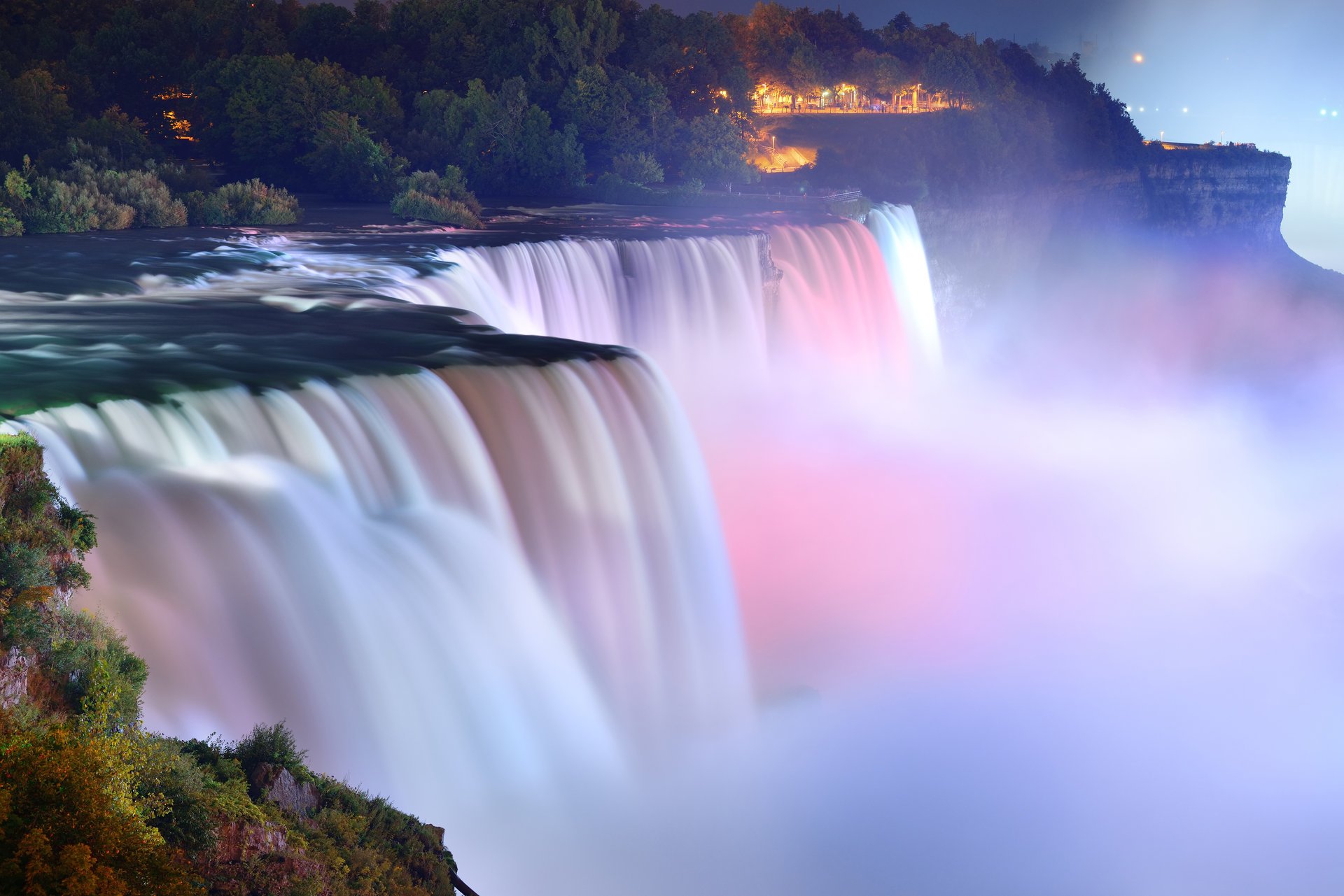 cape parco luci cascata illuminazione