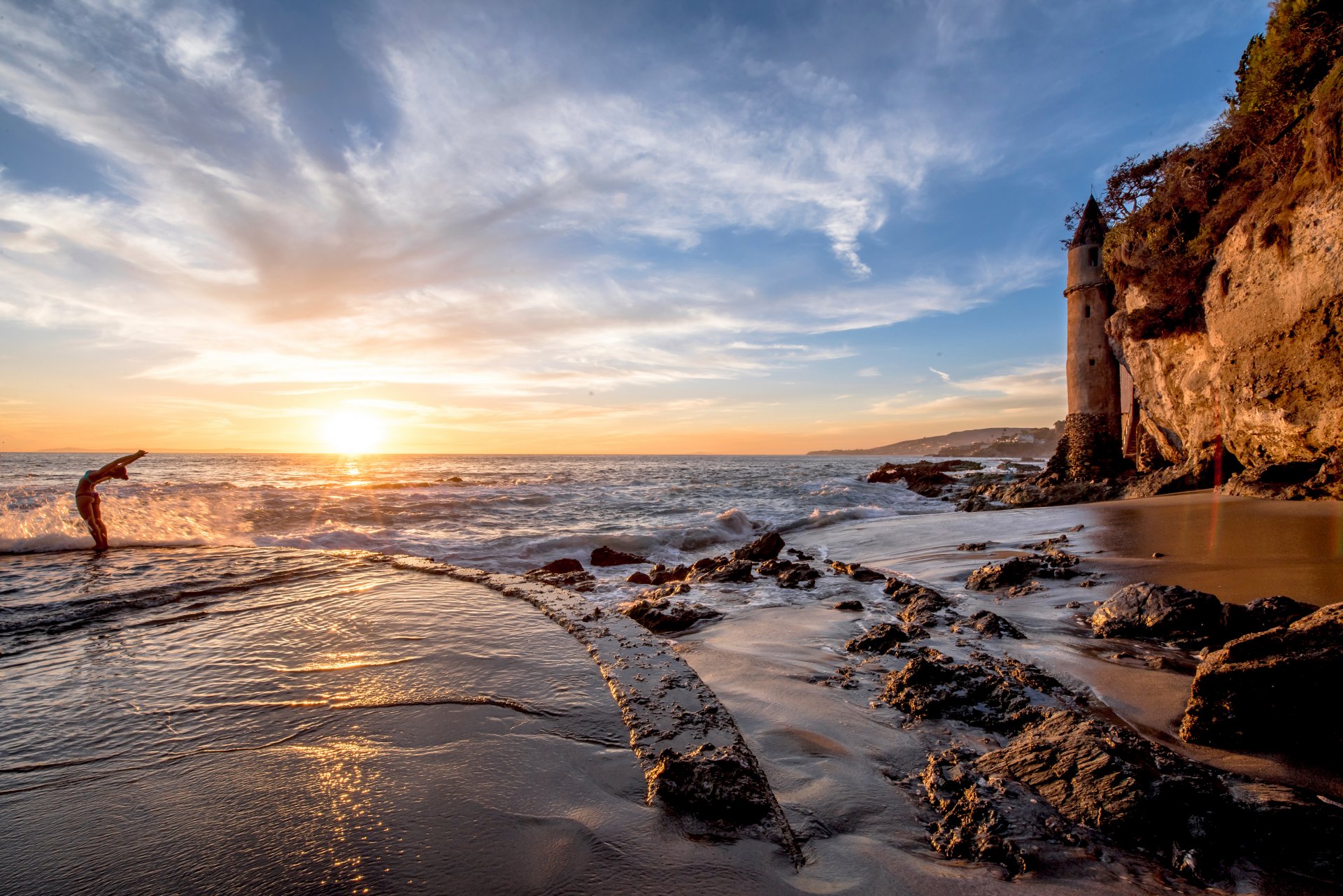 hdr laguna beach coucher de soleil