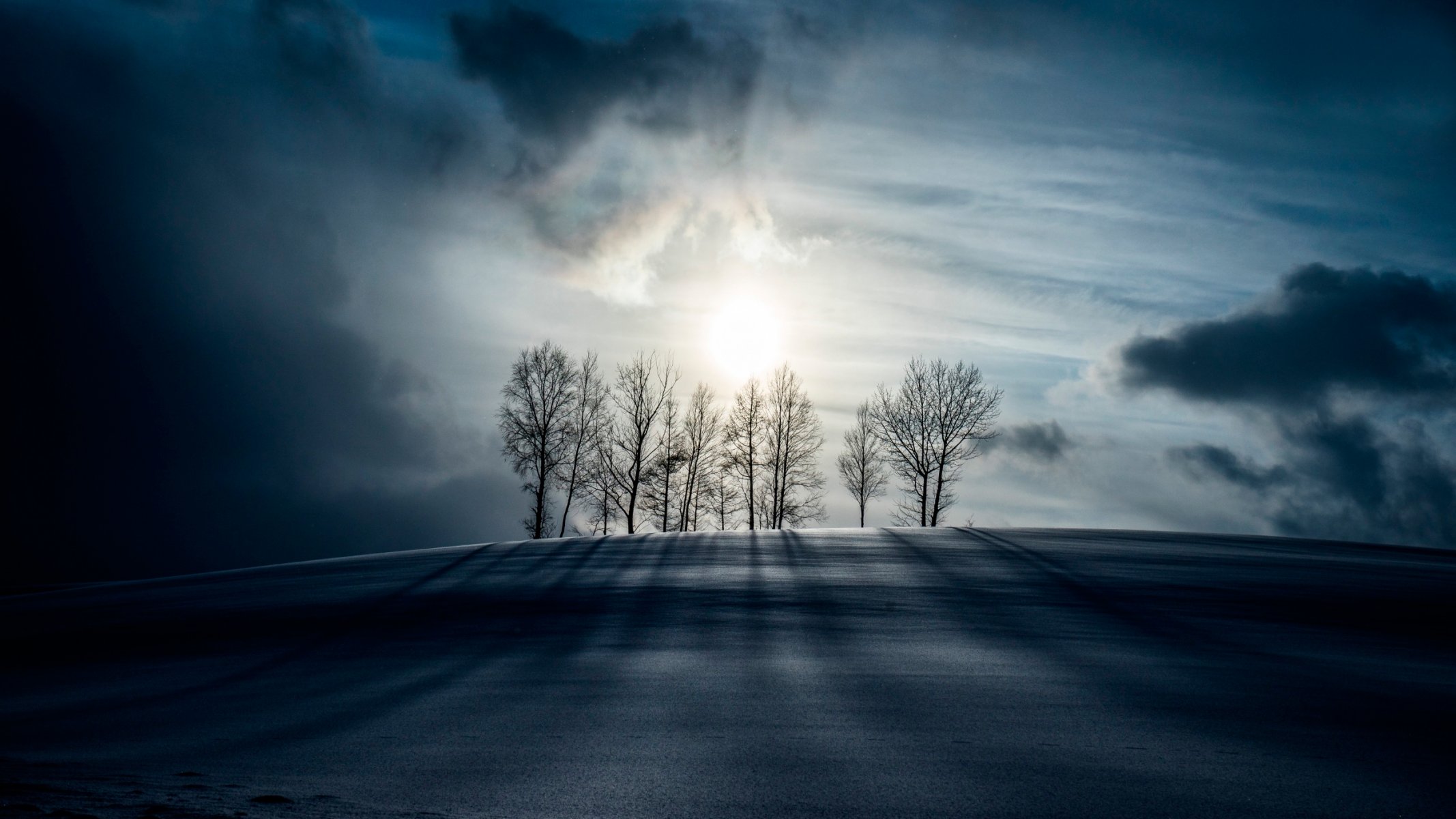 neve notte chiaro di luna