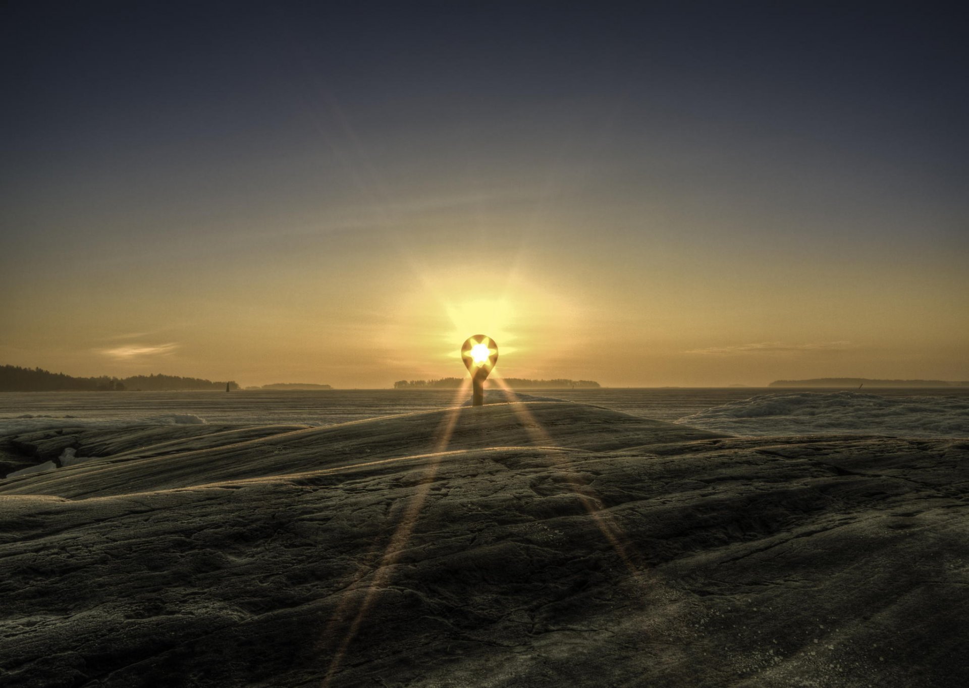 durch den ring finnland bucht sonnenaufgang sonne