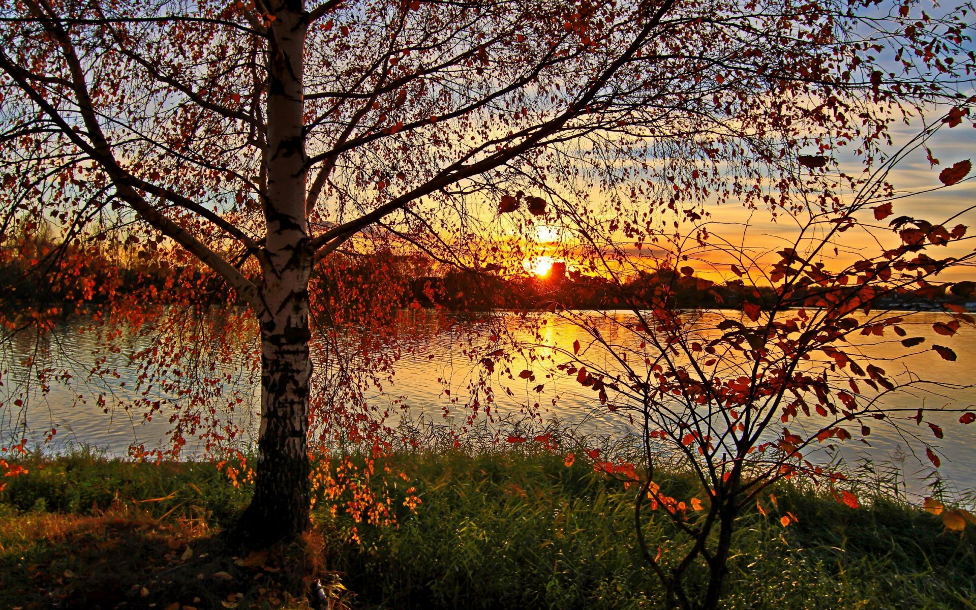 puesta de sol otoño naturaleza