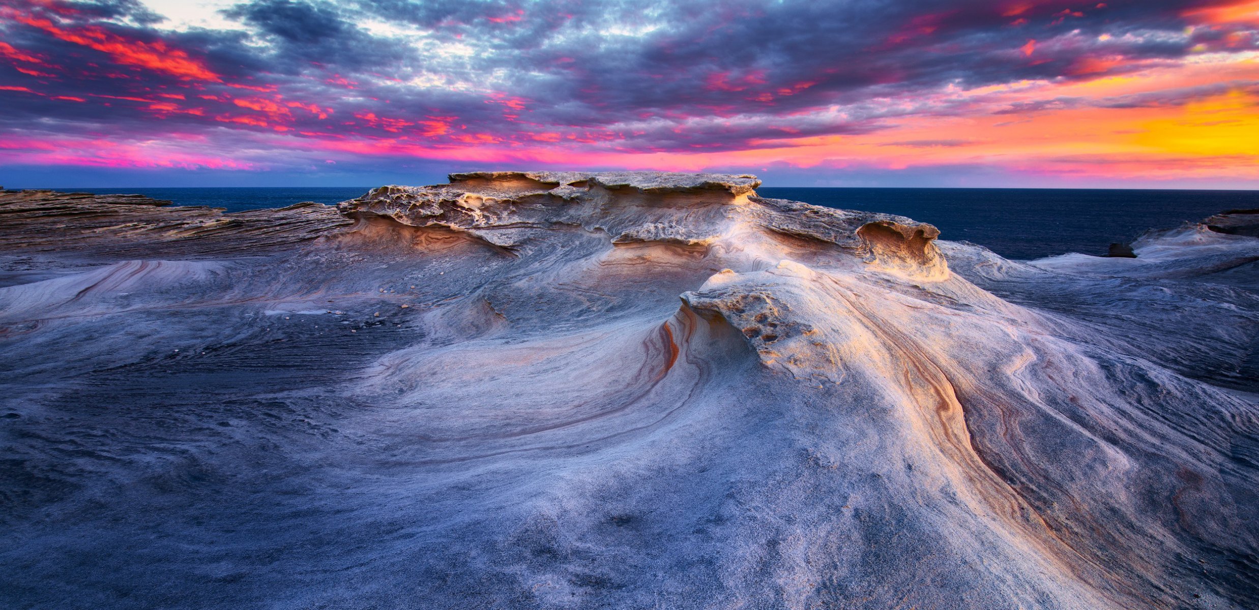 waves sunset sky cloud