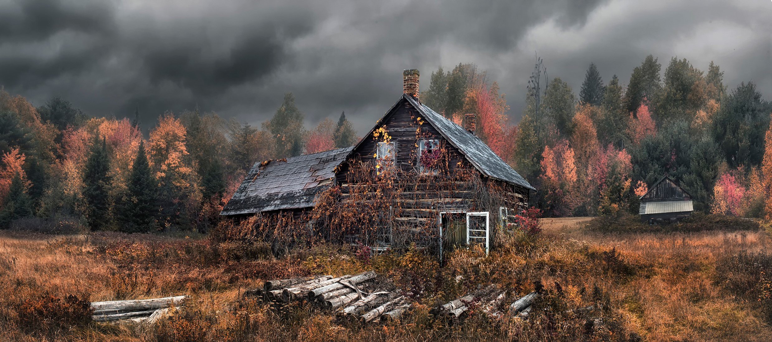 casa autunno foresta