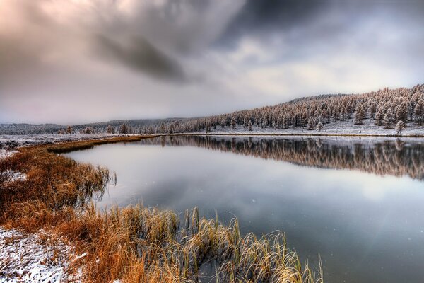 Autumn Altai with a little snow