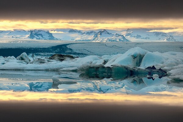 Snowy mountains in the north