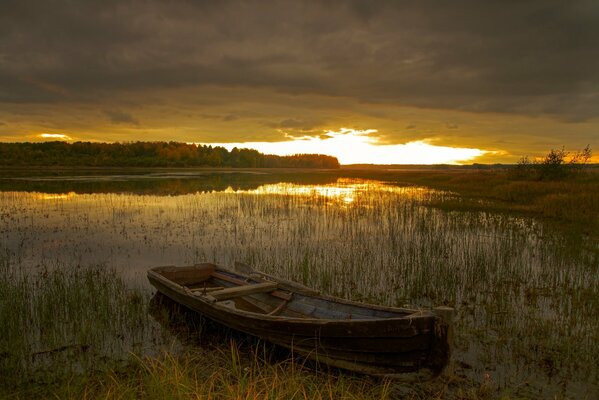 Sunset to Russia in the North