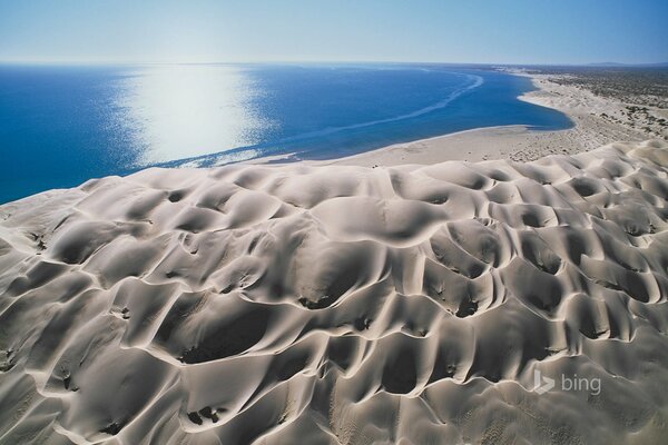 Sand dunes with sea view