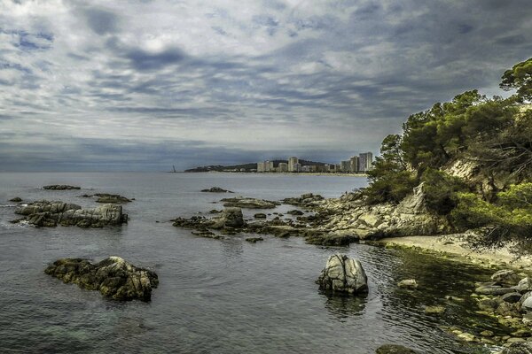 Panorama of the Spanish city on the shore