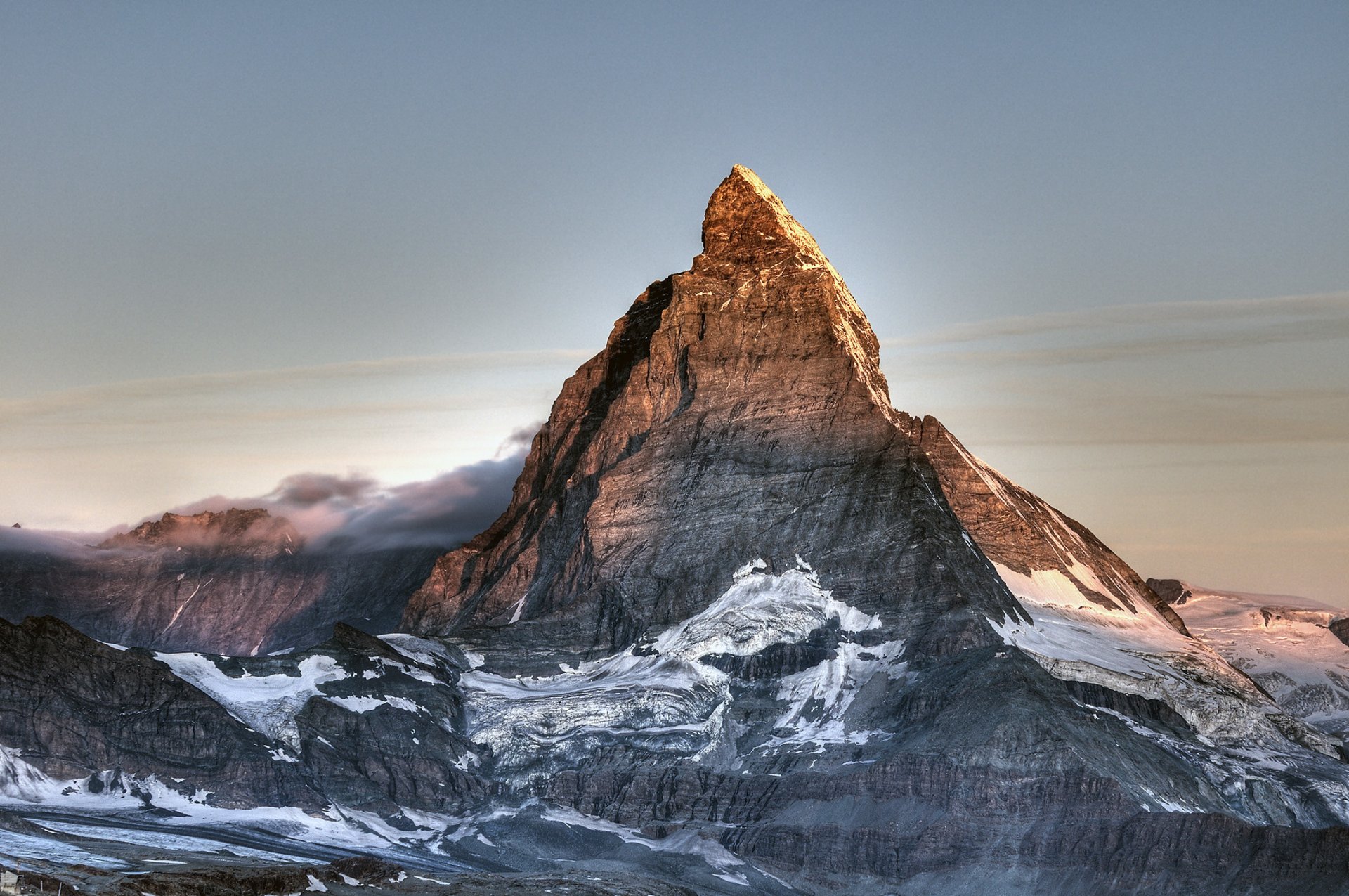 mountain matterhorn switzerland summit snow