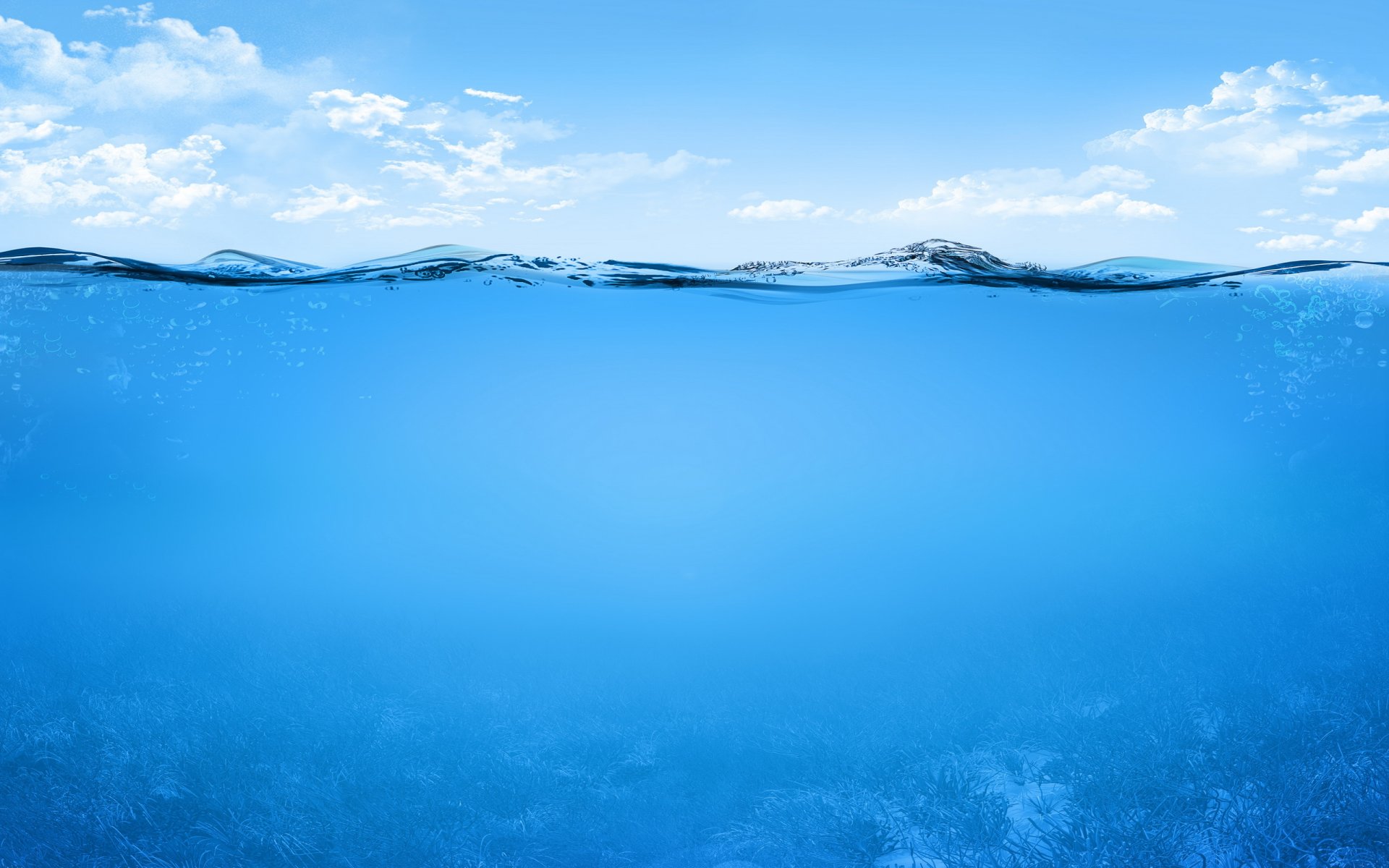 acqua fondo piante cielo nuvole