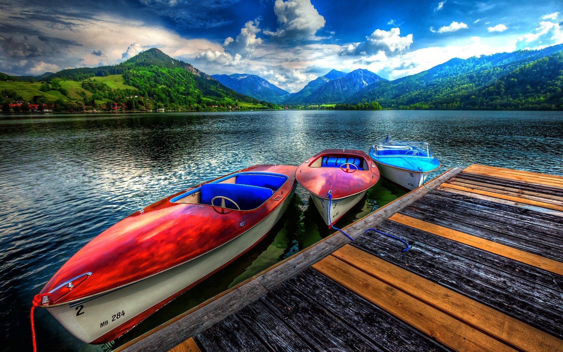 natur landschaft himmel wolken see boote