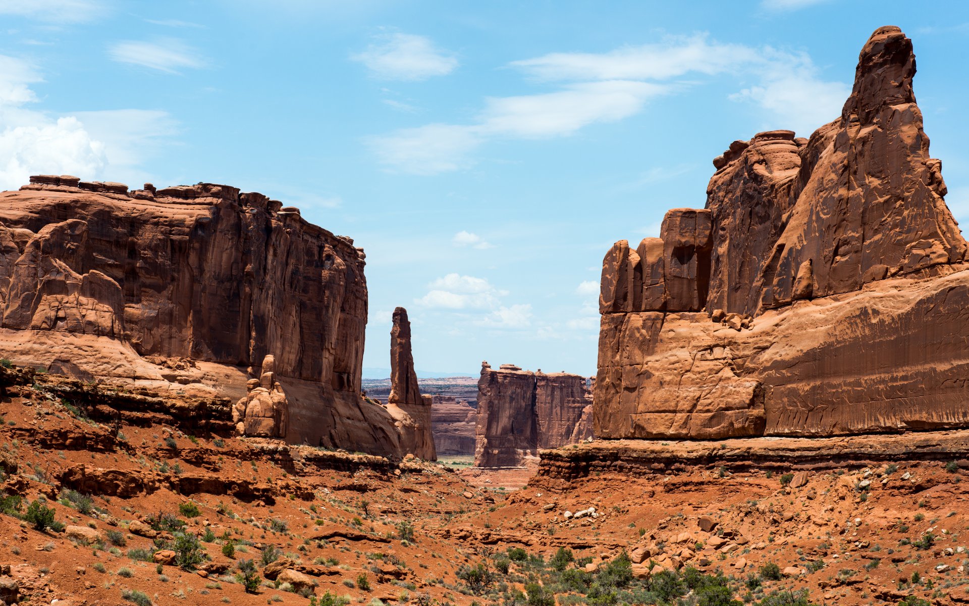 góry klify słońce promienie łuki park narodowy utah usa