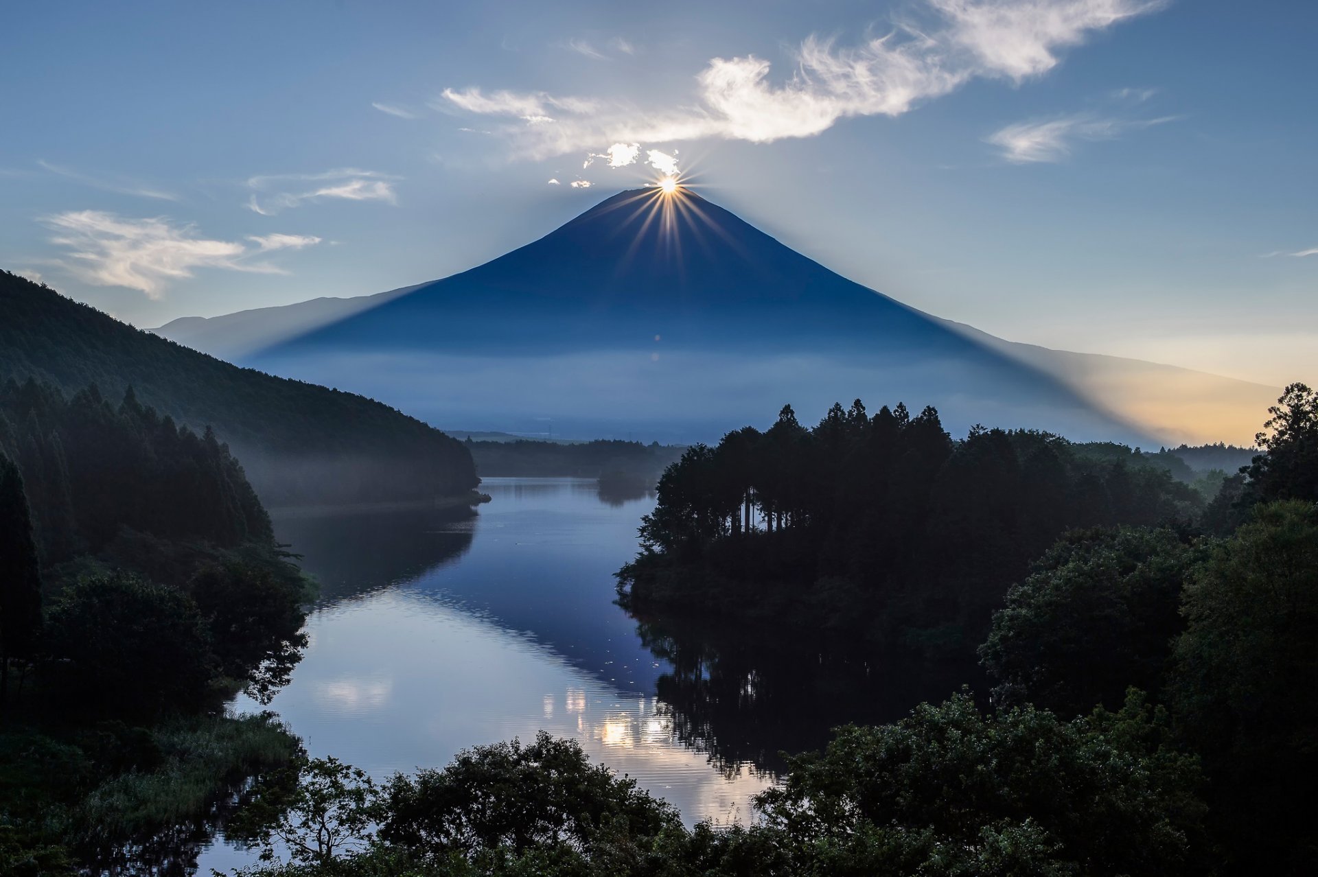 japón fuji volcán montaña sol