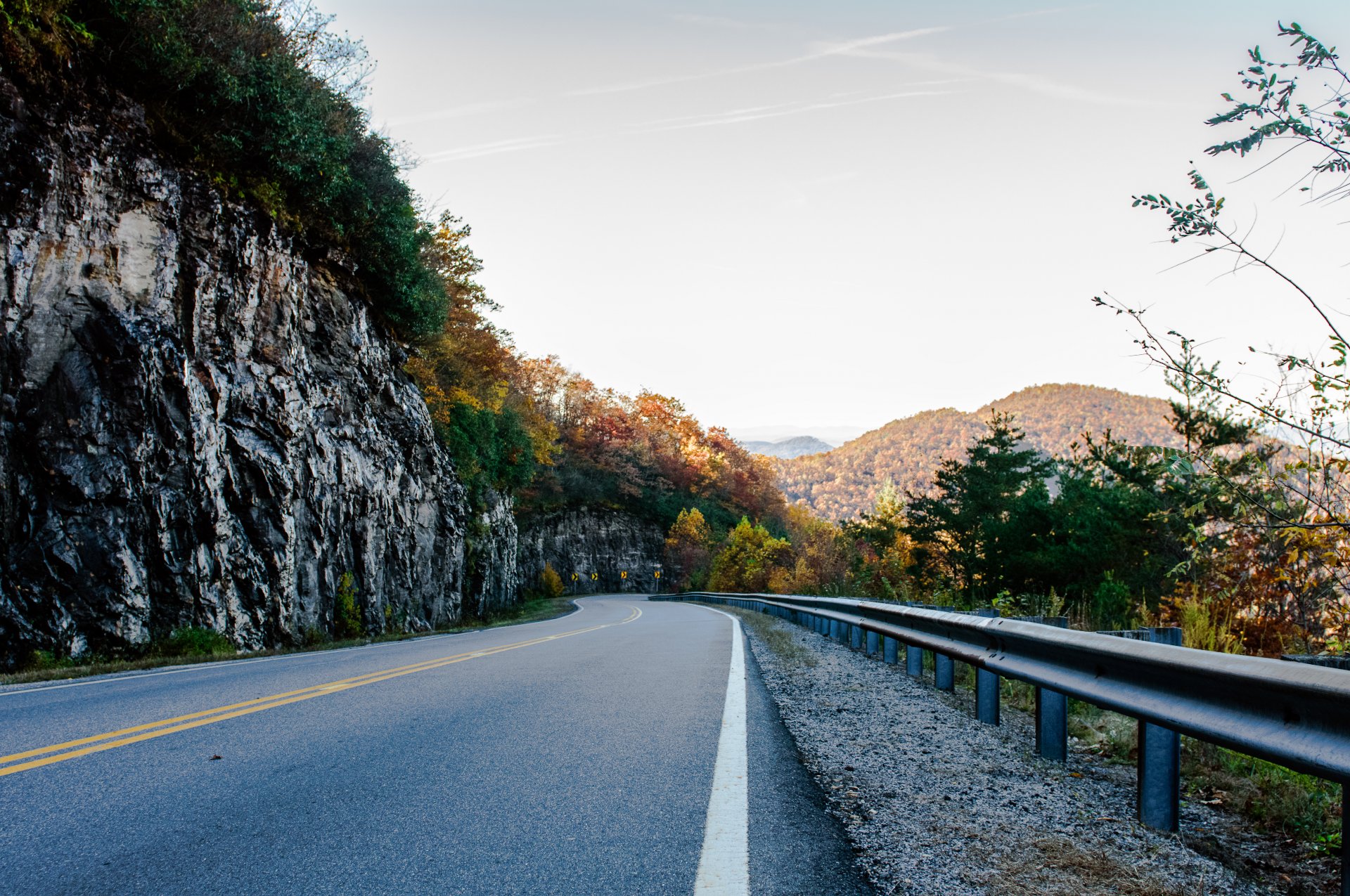 strada montagna autunno georgia usa caduta russell brasstown autostrada georgia