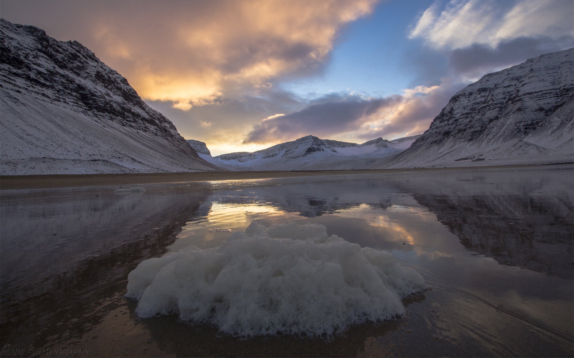 lac montagnes glace glace froid neige