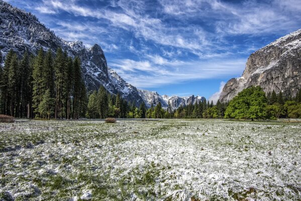 Première neige en Californie