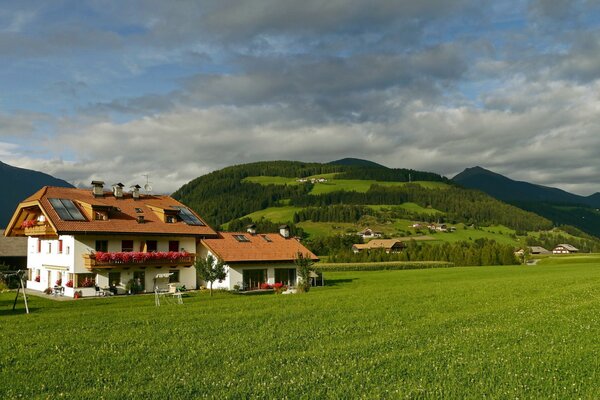 Wiese in Italien an einem sonnigen Tag