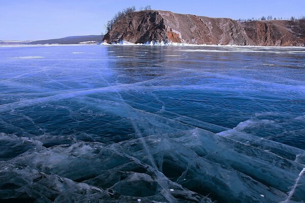 Lago Congelado Baikal Foto