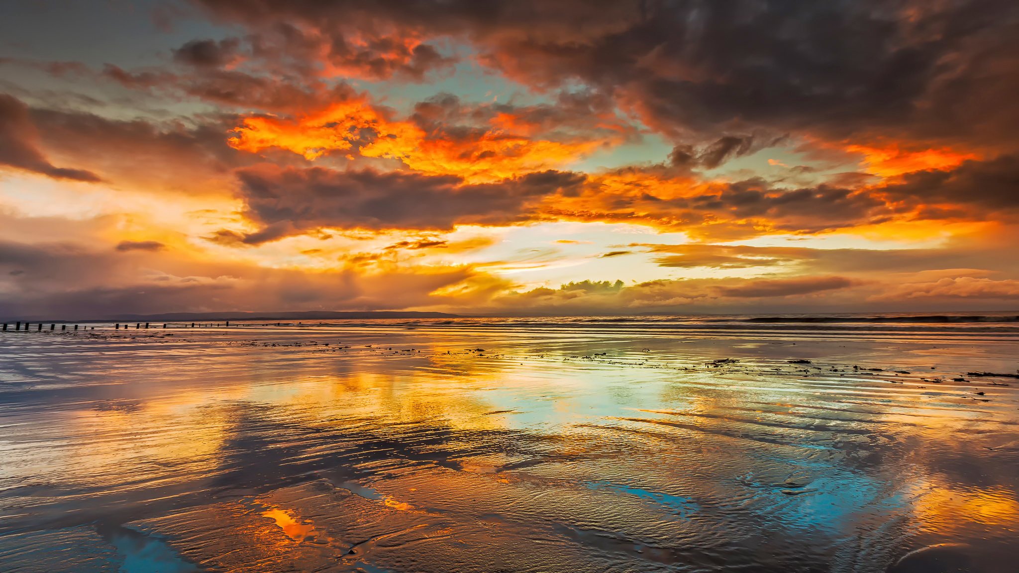 beach reflection sky cloud