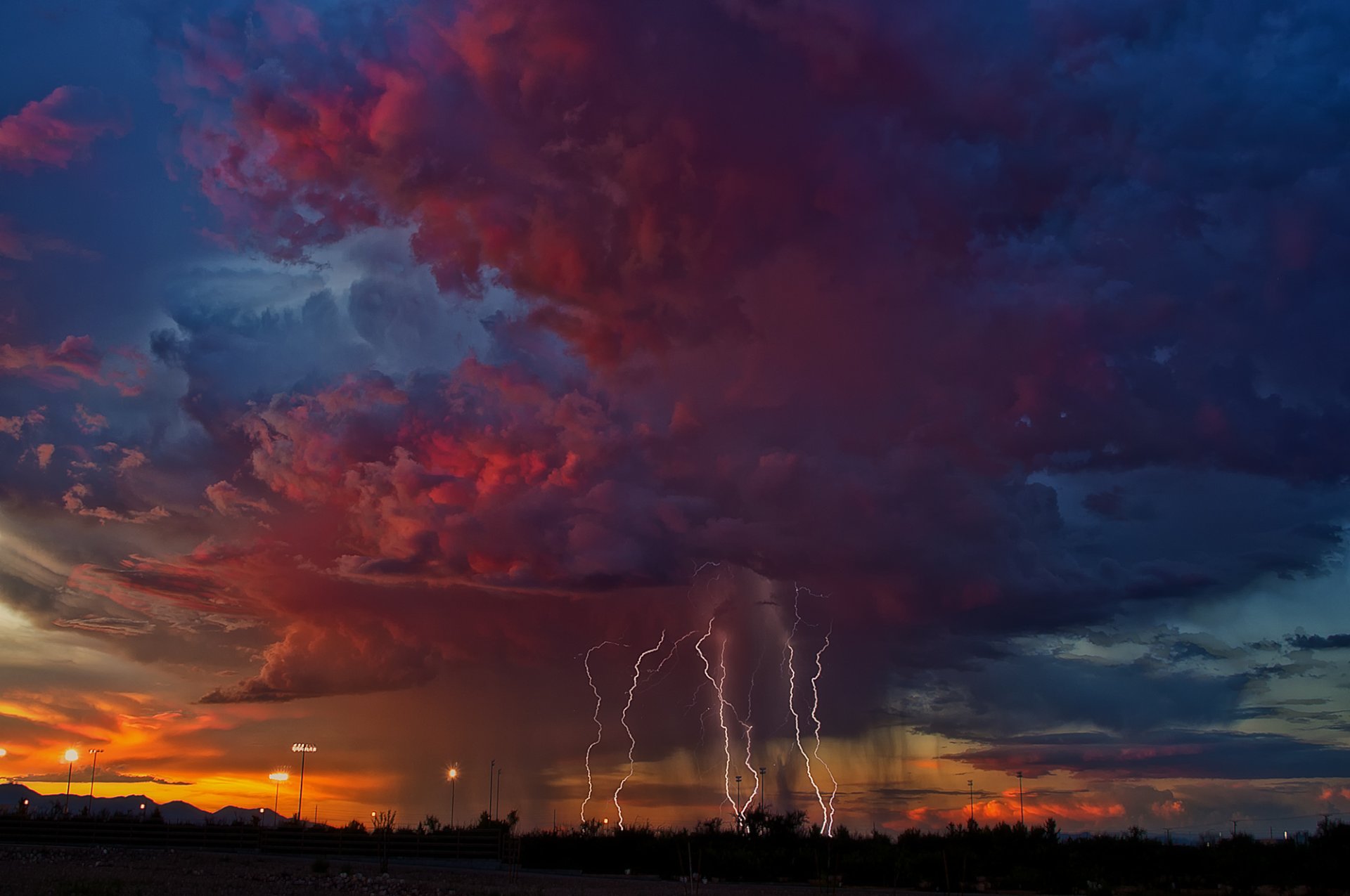 arizona the storm lightning night sky cloud