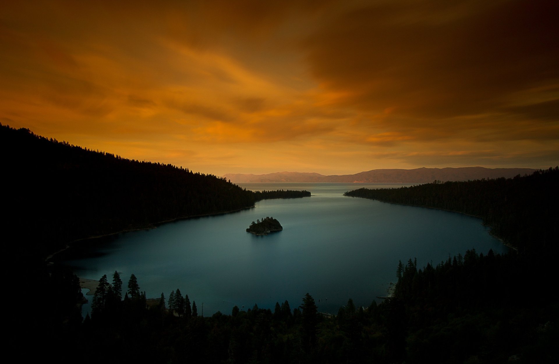 california lago tahoe tarde puesta del sol crepúsculo