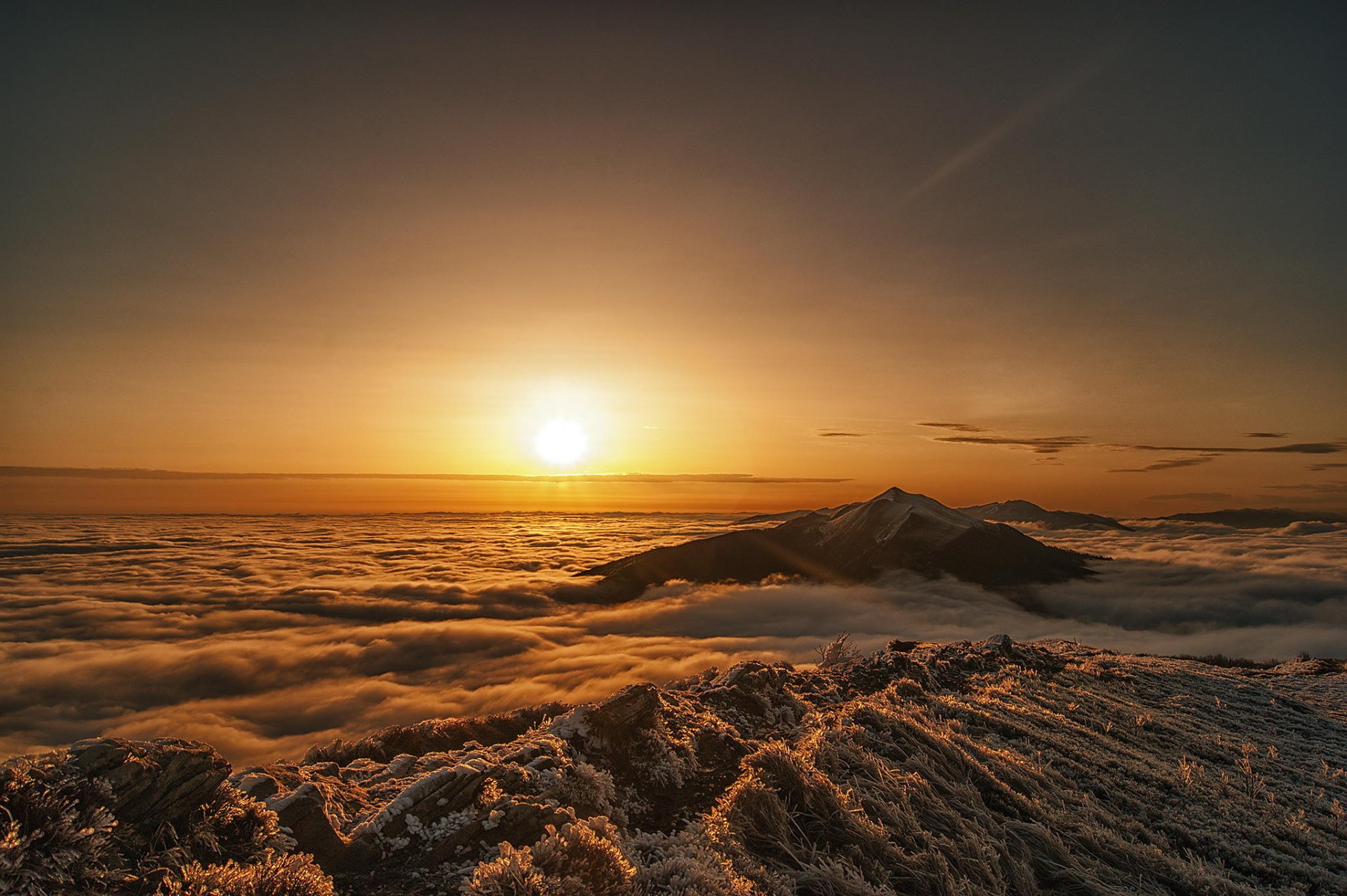 nationalpark bieszczady polen berge morgen morgendämmerung