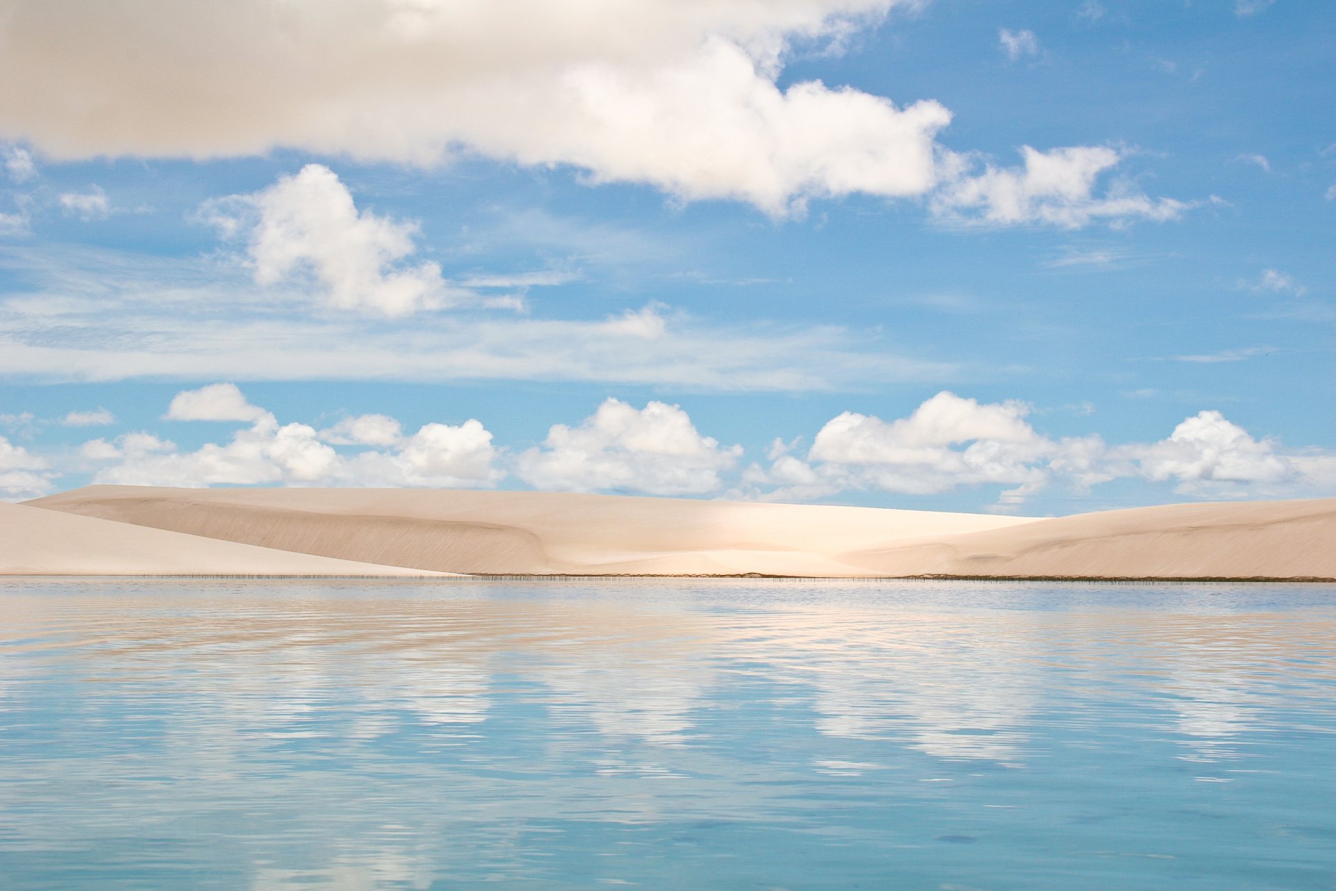 dunas lago arenas brasil agua nubes