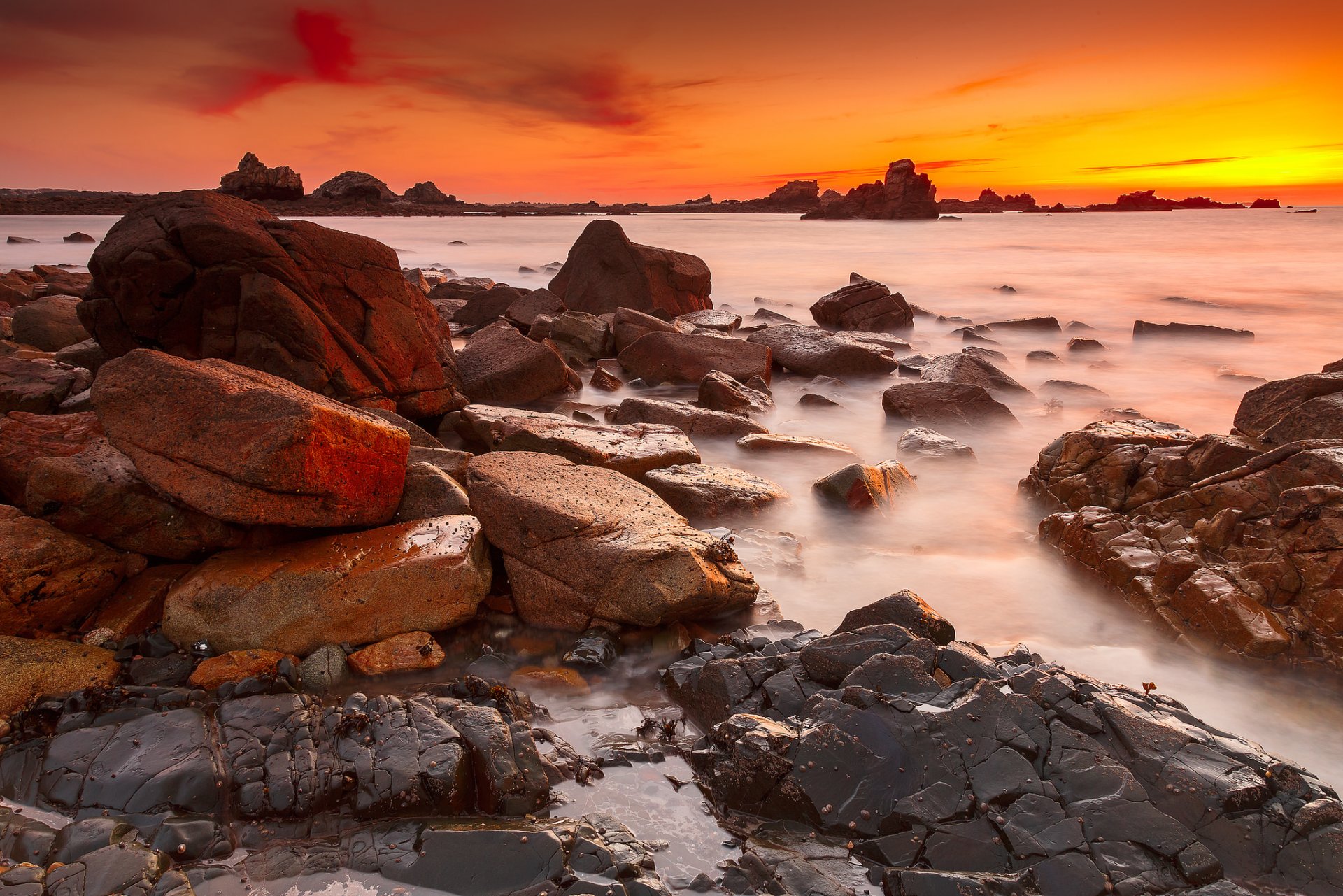 coucher de soleil le gouffre bretagne