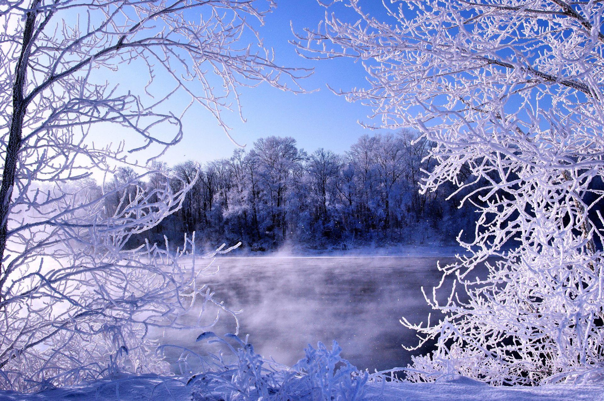 frost winter fluss frost