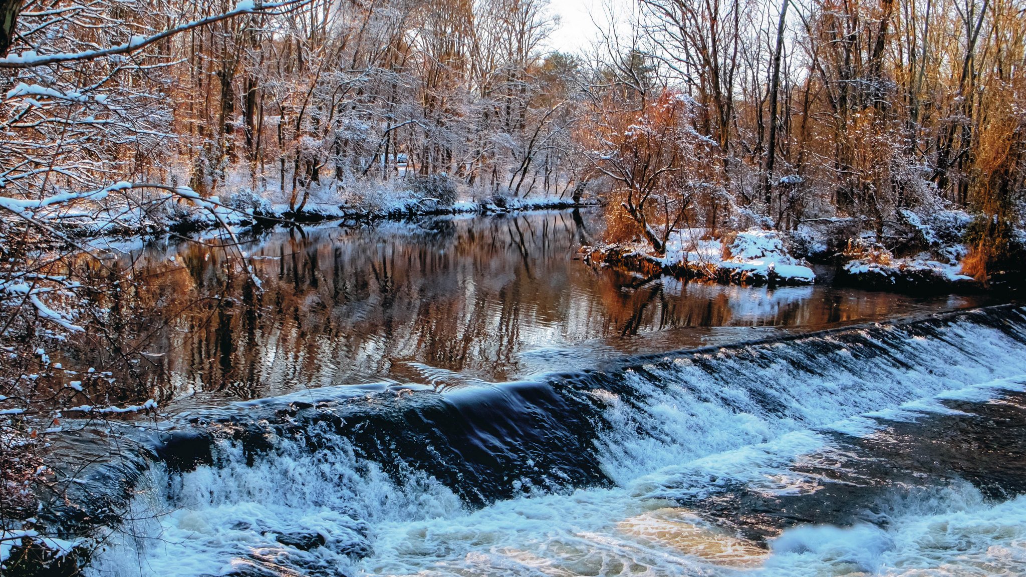 inverno foresta fiume soglia flusso