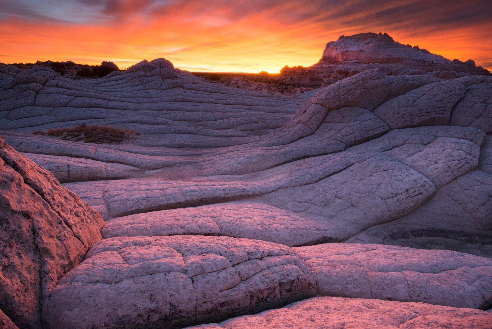 arizona parc national monument poche blanche soirée coucher de soleil