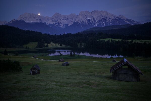 Berge in Deutschland nachts