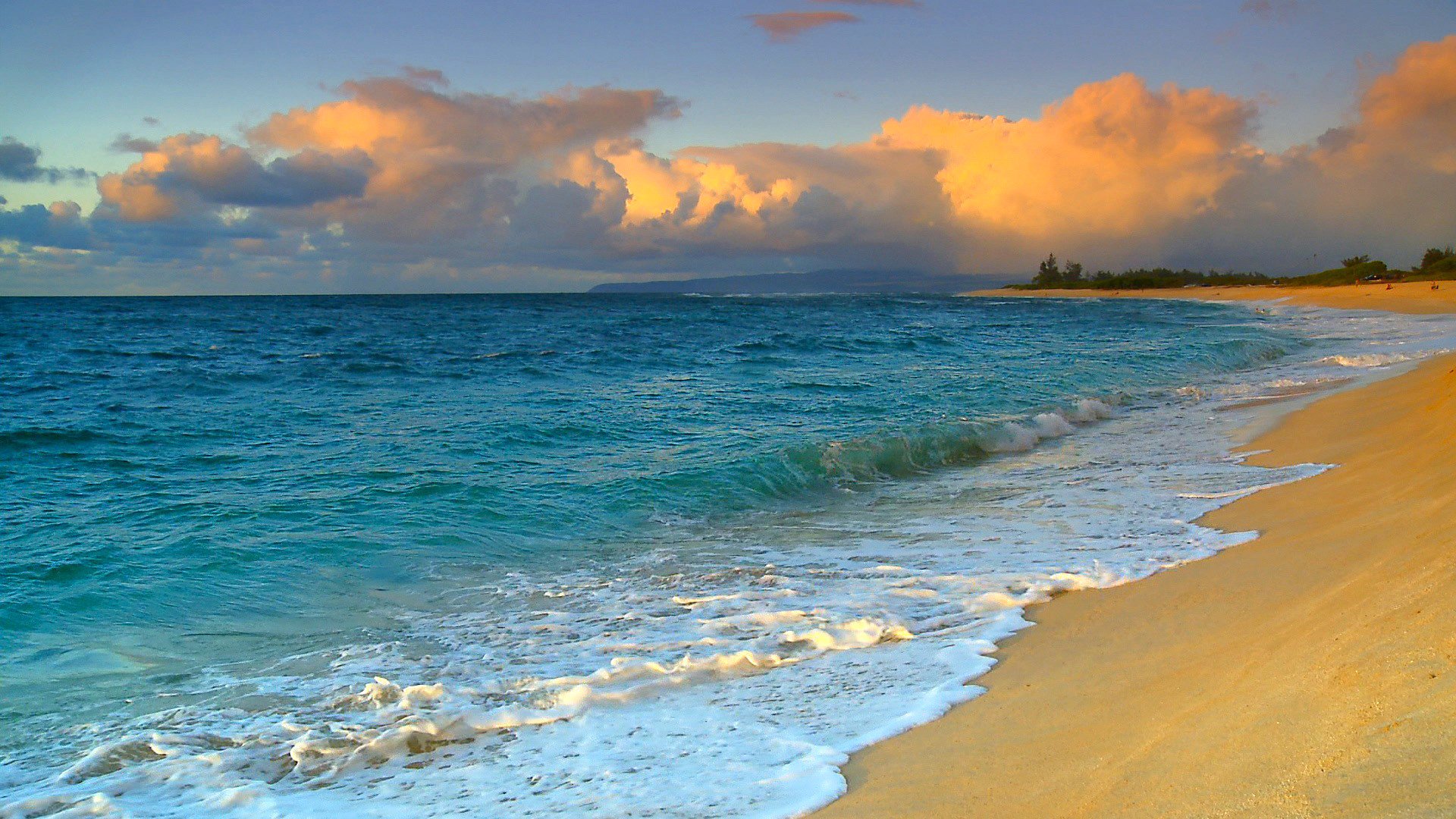 ciel nuages coucher de soleil mer surf vague sable cap