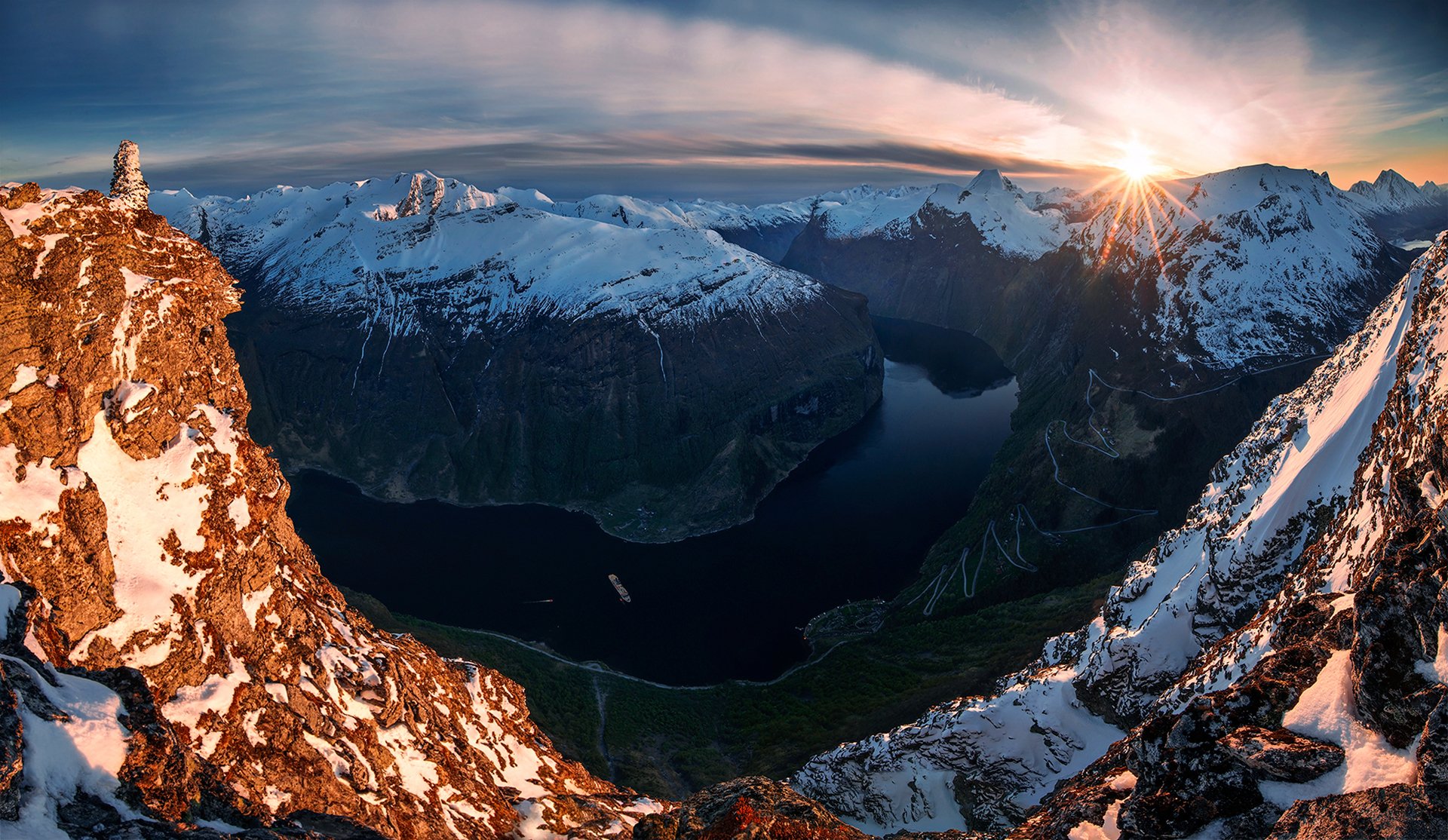 norwegen felsen fluss drehen