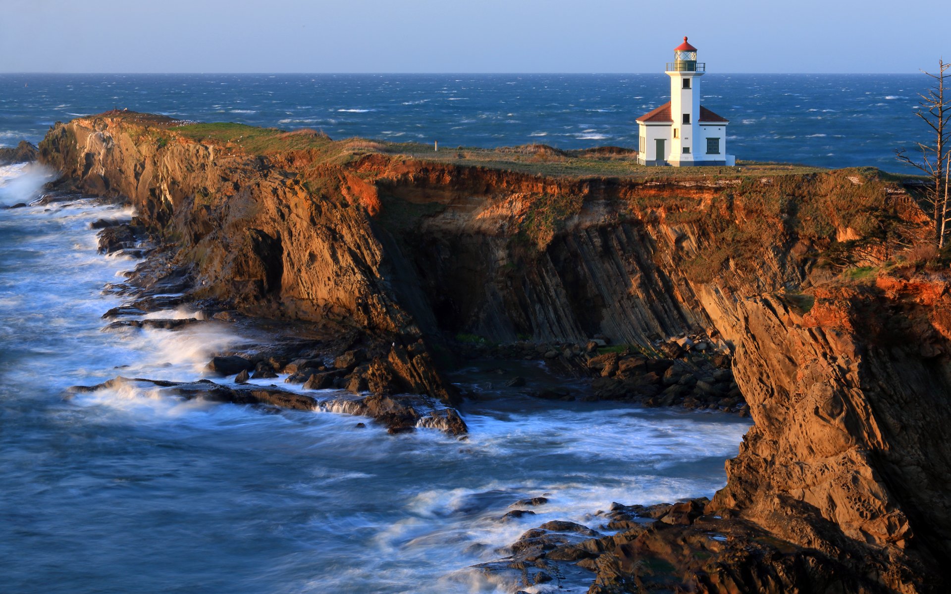 cabo arago leuchtturm leuchtturm küste klippen pazifischer ozean