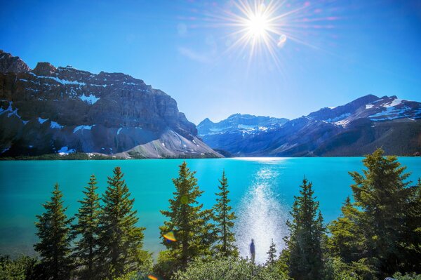 Landscape of mountains, lakes and forests