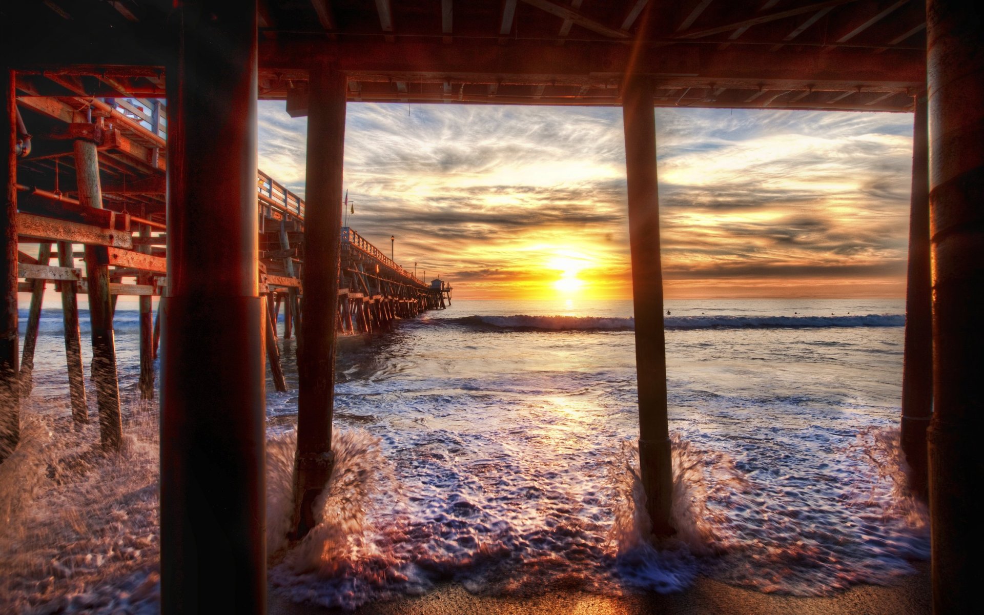 sous les quais californie coucher de soleil