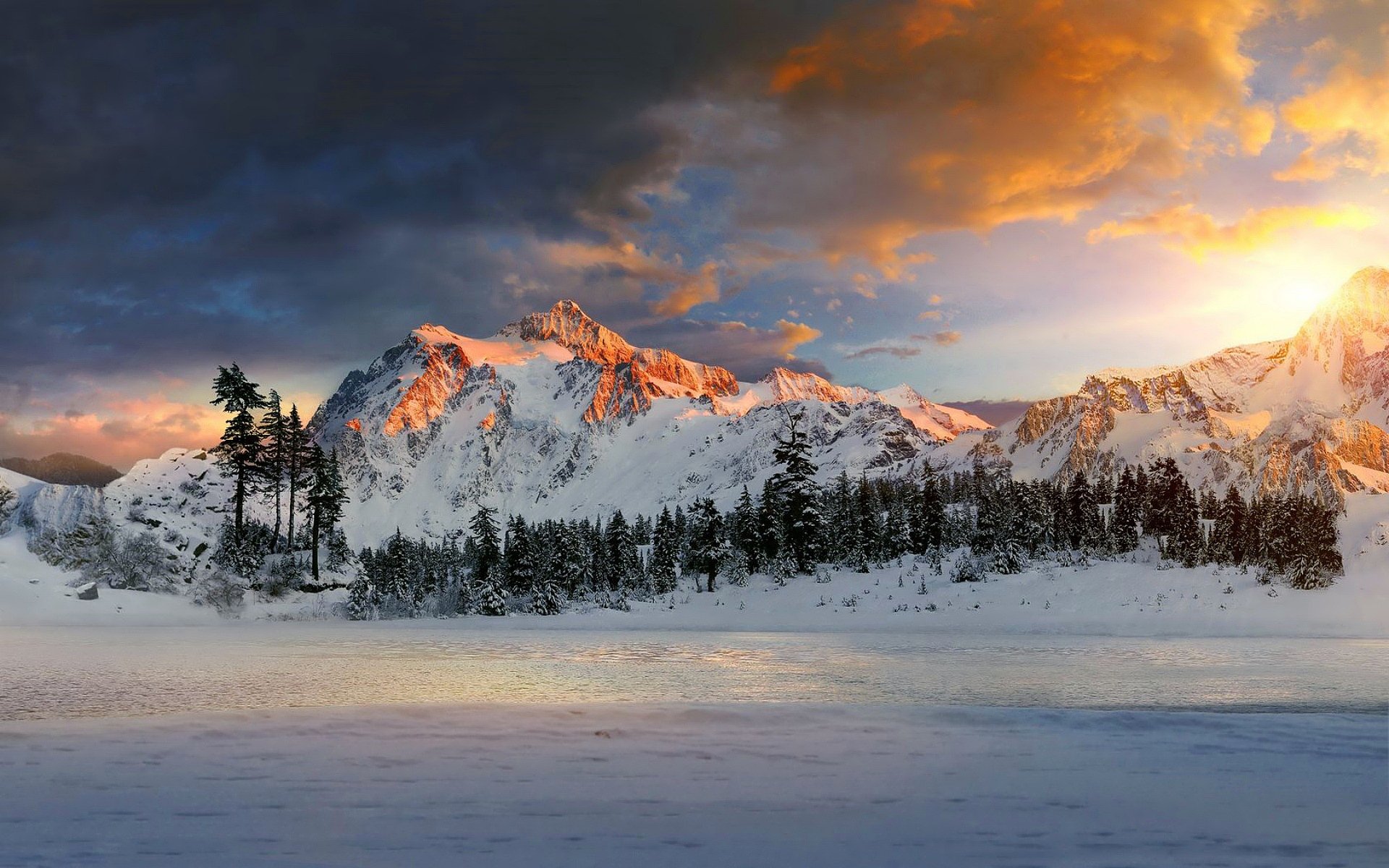 berge himmel see