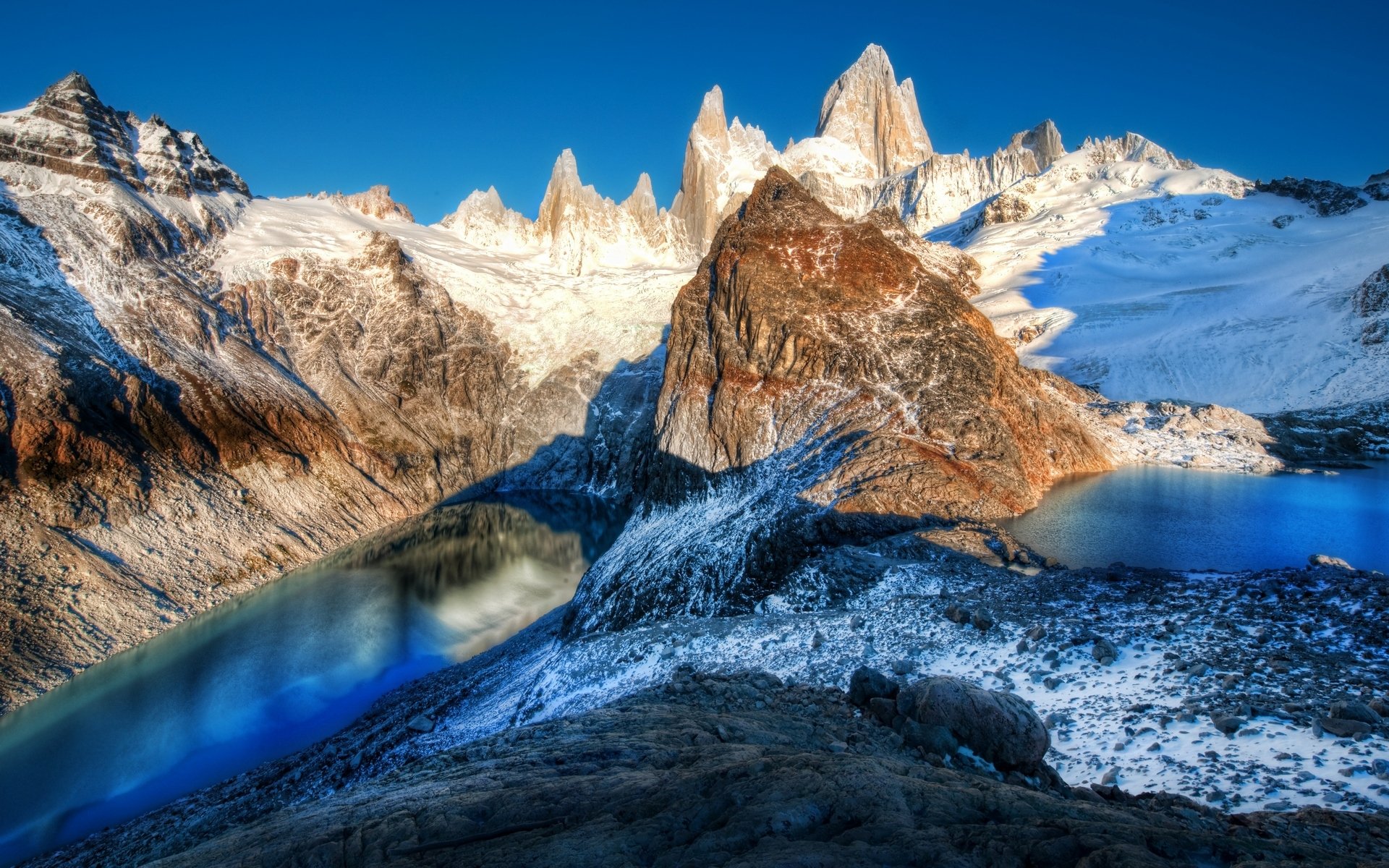 montagne lago neve