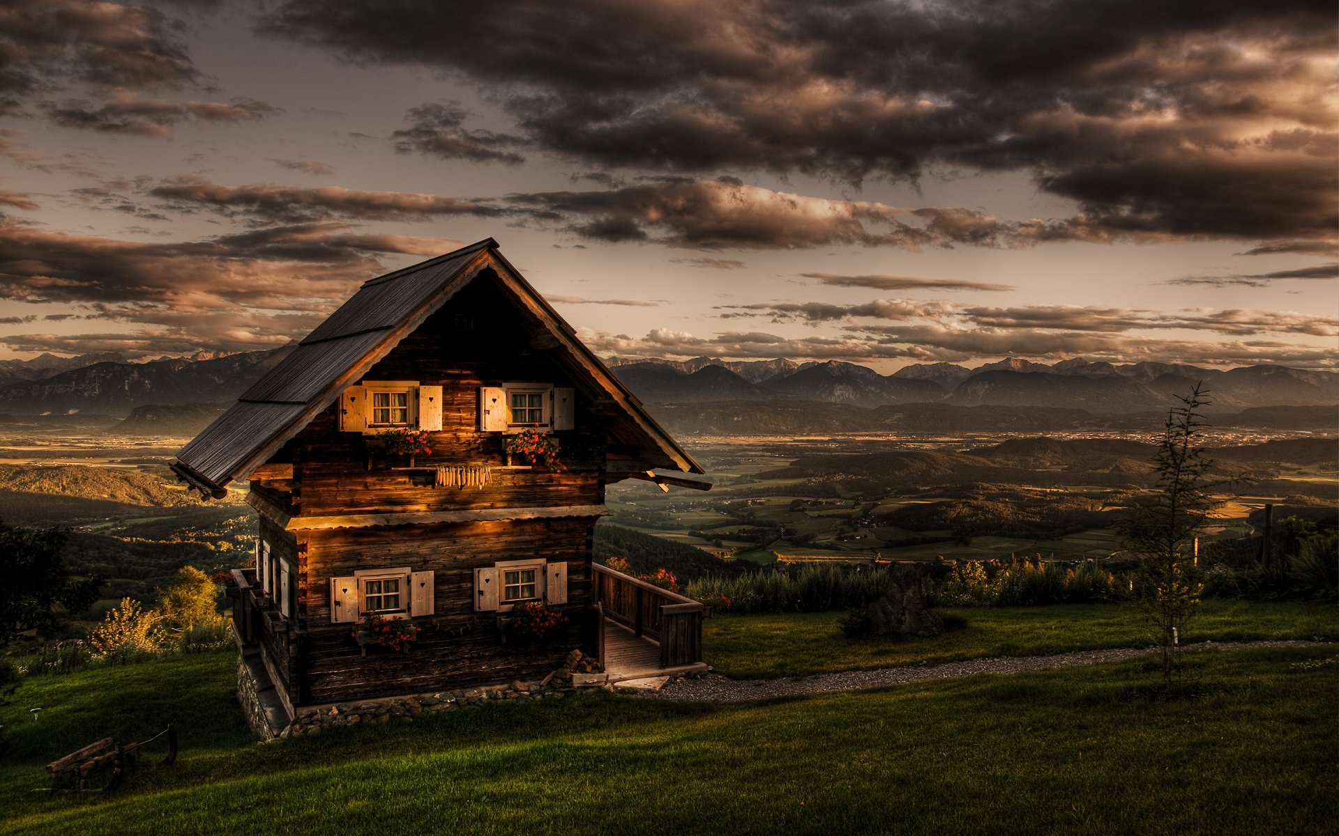 romantic cottage a romantic cottage carinthia austria hdr magdalensberg austria austria clouds mountain green