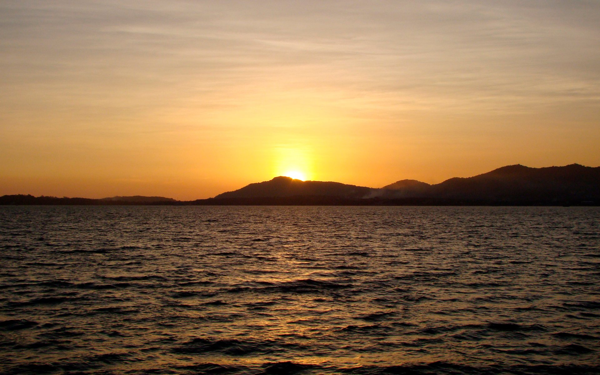 unset sea thailand island